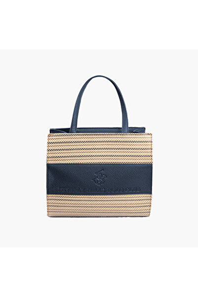 Beverly Hills Polo Club Textured Tote Bag with Double Handle