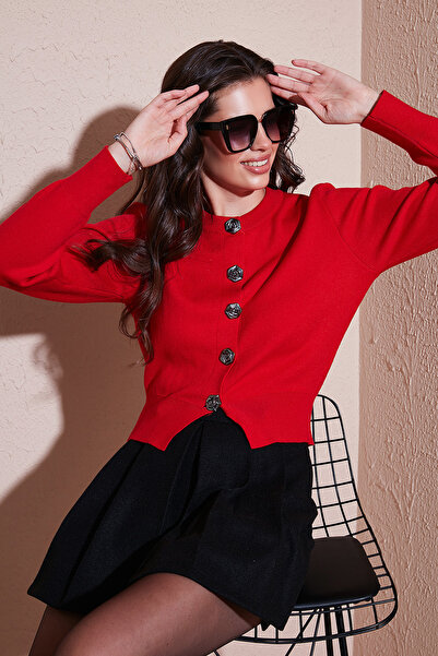 Lela Premium Regular Fit Yuvarlak Yaka Crop Triko Hırka HIRKA 680HI00110