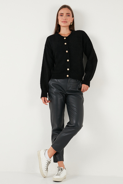 Lela Premium Regular Fit Crew Neck Soft Textured Cardigan Cardigan 680Hi00147