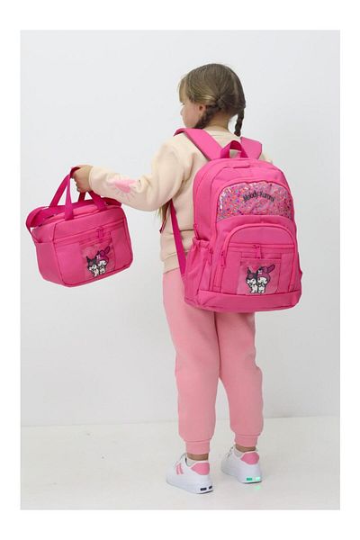 Markahit Probag Melody Kuromi 3-Piece School Bag Backpack Lunchbox Pen Holder Plush Toy Gift