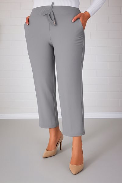 VOICTEC Plus Size Bell Fabric Pocket Carrot Pants with Elastic Waist