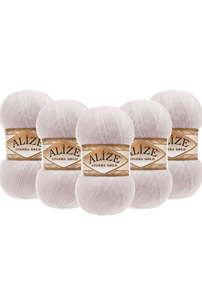Alize Angora Gold 5 Pack Hand Knitting Yarn 100g X 5 Pieces - Color Code: 168 - Winter White