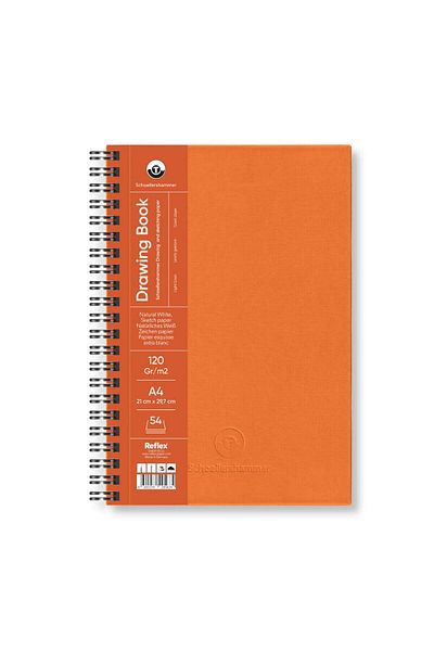 Schoellershammer Drawing Pad Orange Hard Cover Drawing Notebook 120 Gr A4 54 Sheets