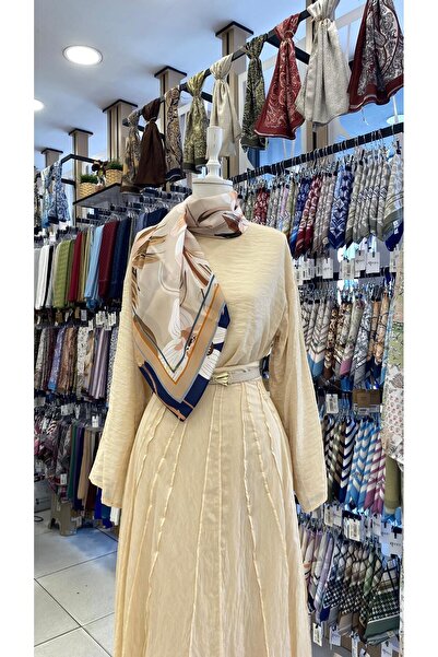 KUQOS Ριγέ φλοράλ φουλάρι