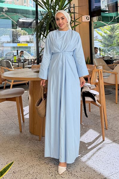 Tesettür Diyarı Women's waist lace-up eflin dress