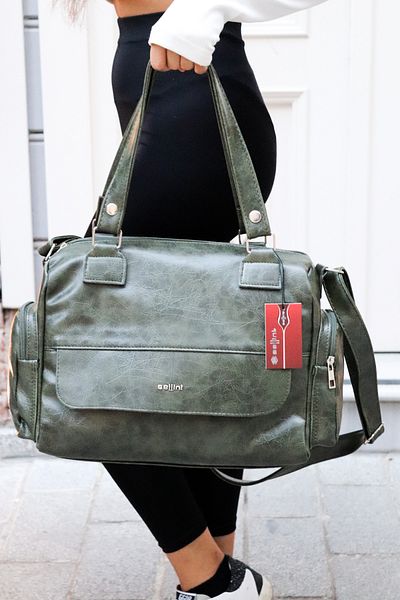 Sellini Khaki Green Multi-Eye Sports Mother Baby Daily Shoulder and Crossbody Bag 458
