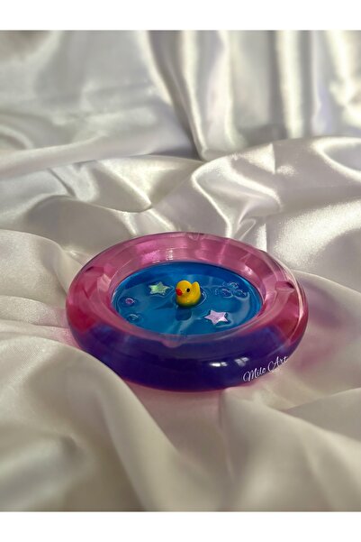 Milo Art El Yapımı Mini Ördek Temalı Epoksi Küllük Kül Tabağı Dekoratif Obje