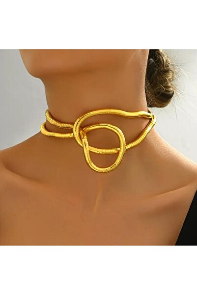 Yıldız Accessory قلادة أو سوار طويل أنيق من الفولاذ المقاوم للصدأ ذو لون ذهبي...