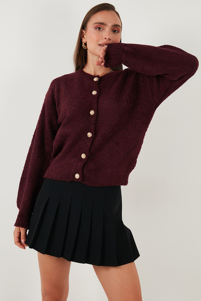 Lela Premium Regular Fit Crew Neck Soft Textured Cardigan Cardigan 680Hi00147