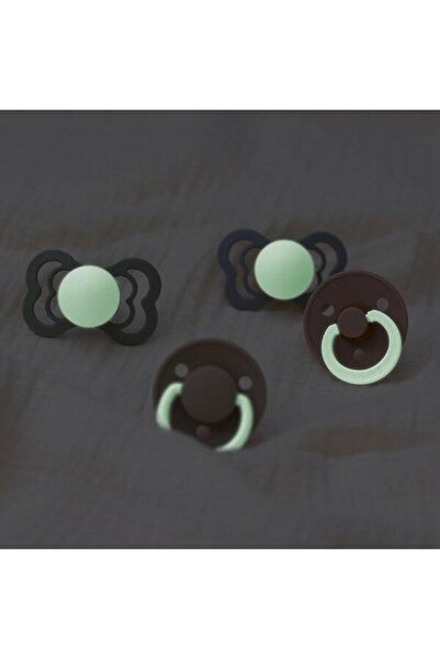 Bibs Suzeta fosforescenta De Lux Glow Latex, tetina rotunda, 0 luni + Blush,