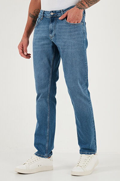 Buratti Pamuklu Regular Fit Normal Bel Boru Paça Jeans Erkek KOT PANTOLON 2203C281PARMA