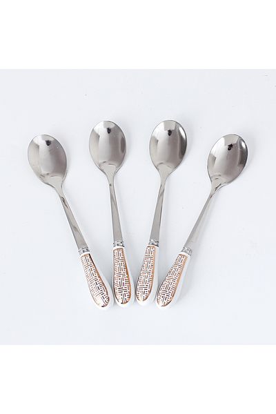 Shuer European Stainless Steel Coffee Spoon Tea Spoon With Ceramic Handle