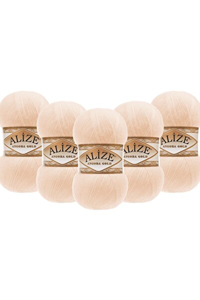Alize Angora Gold 5 Pack Hand Knitting Yarn 100g X 5 Pieces - Color Code: 681 - Light Salmon