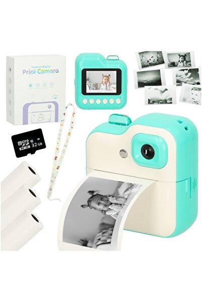 Luka Aparat instantaneu Luka, 24MP, set cu cablu USB, card SD 32GB, 9x4,5x9,5cm, verde