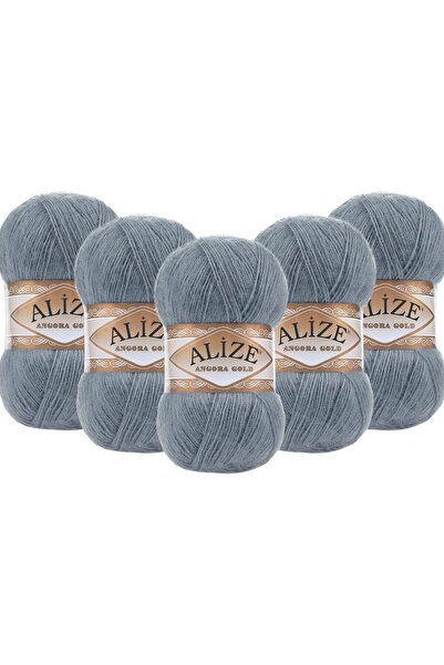 Alize Angora Gold 5 Pack Hand Knitting Yarn 100g X 5 Pieces - Color Code: 87 - Charcoal Gray