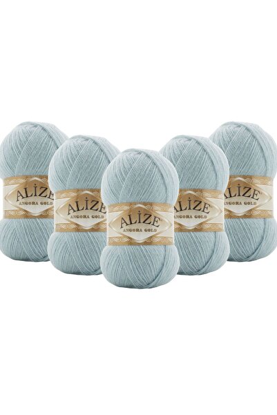 Alize Angora Gold 5 Pack Hand Knitting Yarn 100g X 5 Pieces - Color Code: 114 - Fairy Blue