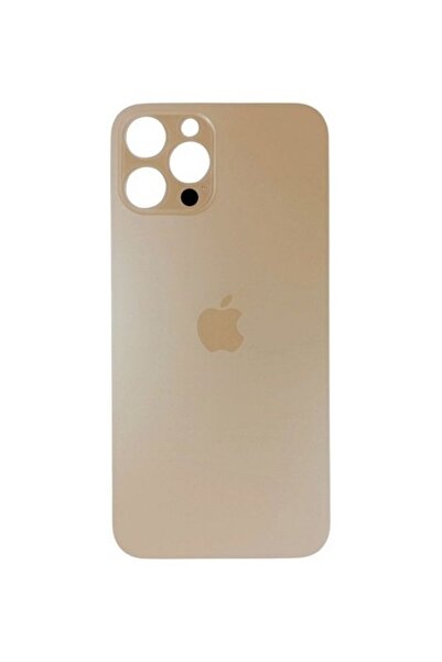 OEM Uyumlu İphone 11 Pro Max Arka Kapak Lazer Kesim ( Pil Kapağı ) Cam -- Gold