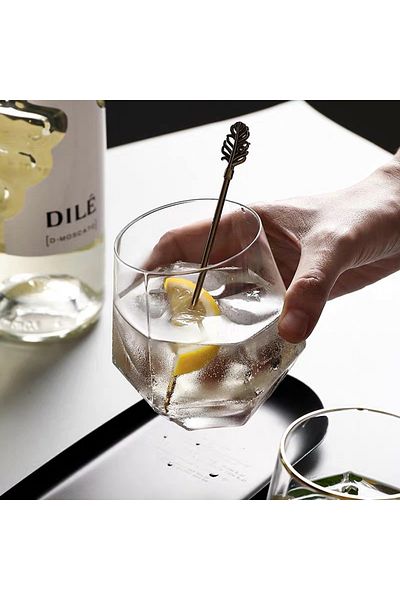 Shuer Creative Hexagonal Diamond Glass Water Cup