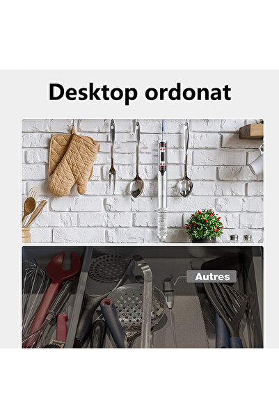 OEM Digital Cooking Thermometer, Stainless Steel, LCD Display, -50 - 300 °C, Black/Silver