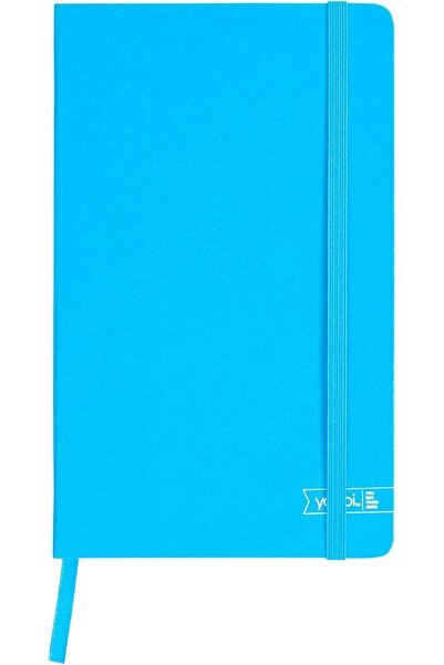 Yoobi Blue Journal, Durable Hardcover Notebook with Elastic Closure, 80 Lined Sheet, 5.2" x 8.5"