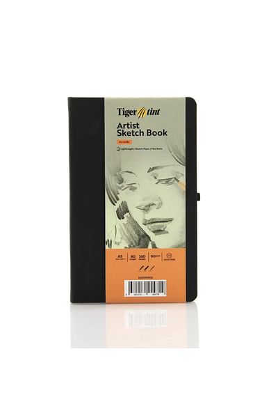 Tigertint Sketchbook Hard Cover Sketchbook 90 Gr A5 80 Sheets Black
