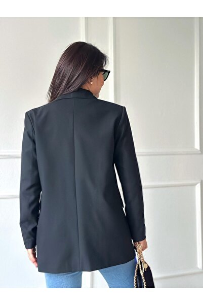 solena sln Jachetă blazer oversize cu nasturi dublu pentru femei, sezon nou