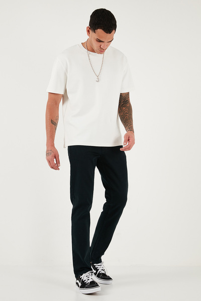 Buratti Pamut Comfort Fit normál derekú, egyenes szárú farmernadrág férfi far...