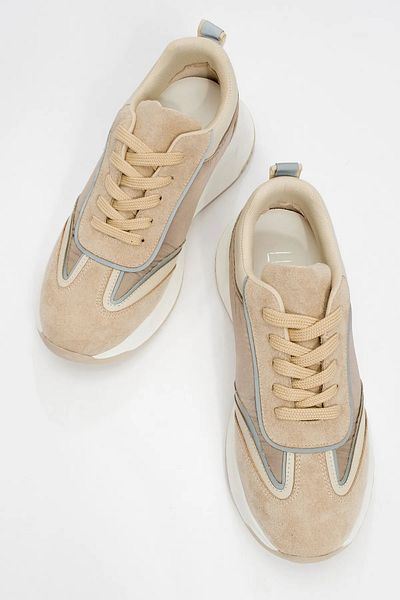 Zerenyus Mark Premium Beige Suede Lace-Up Sports Shoes