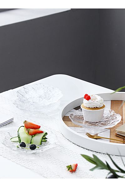 Shuer Four Pieces Glass Ice Exposed Small Plate