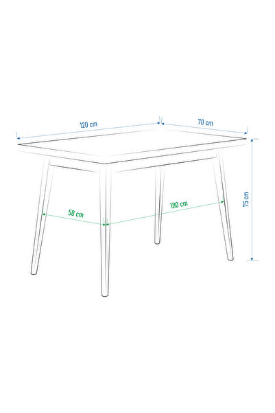 VİLİNZE Avanos Mdf Traverten Sabit Traverten Mutfak Masası - 70x120 cm