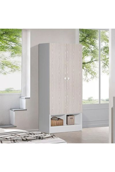 Home Box Vanilla 2-Door Wardrobe – Spacious Wooden Closet with Stylish Design, Durable Build