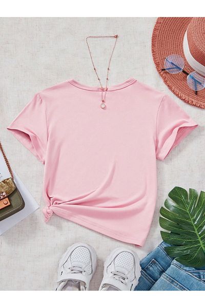 aynewmoda Cartoon Printed Short Sleeve Round Neck T-Shirt