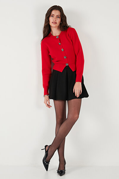 Lela Premium Regular Fit Yuvarlak Yaka Crop Triko Hırka HIRKA 680HI00110