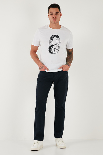 Buratti بنطلون جينز رجالي من القطن مريح بخصر عادي وفتحة أنبوبية 4412C19TEXAS