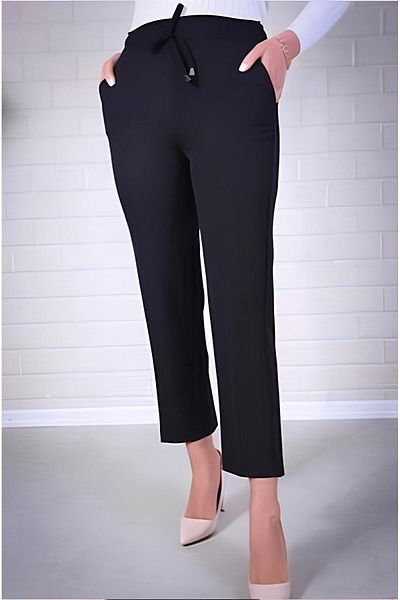 VOICTEC Plus Size Bell Fabric Pocket Carrot Pants with Elastic Waist