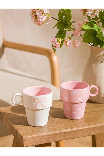LC Waikiki Lcw Home Mixed Bow Printed Ceramic Mug 280 ml
