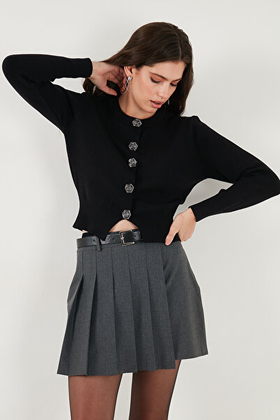 Lela Premium Regular Fit Yuvarlak Yaka Crop Triko Hırka HIRKA 680HI00110