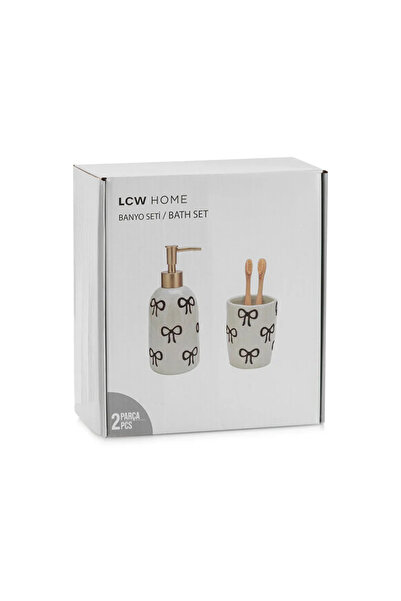 LC Waikiki LCW HOME Μαύρο Κεραμικό Σετ Μπάνιου 2 τεμαχίων