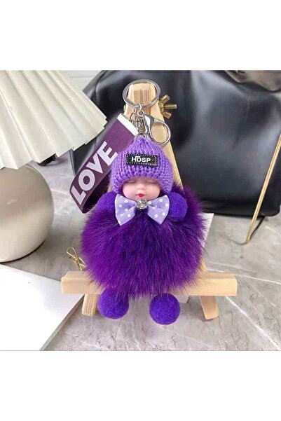 Zigver Сладък помпон за сън на бебе плюшена кола чанта ключодържател аксесоар