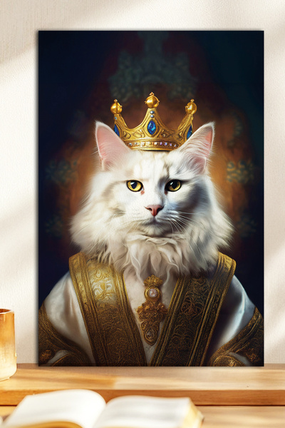 Zevahir Mobilya Dekorasyon 1 tablă MDF cu aspect de lemn tematic King pisică