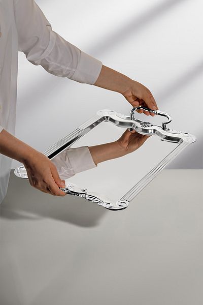 Nehir Babil Plain Steel Tea Tray