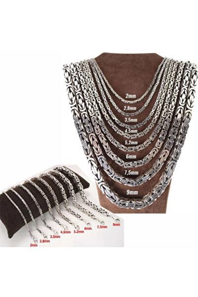 vogutima Erkek Gümüş Set - 2.8mm Kare Kral Model Sevgiliye • Eşe • Hediye Bil...