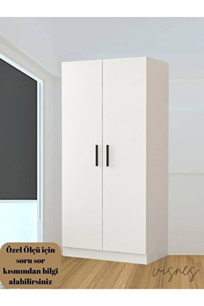 VISNES 2 Kapaklı Raflı Dolap Gardrop Yatak Odası