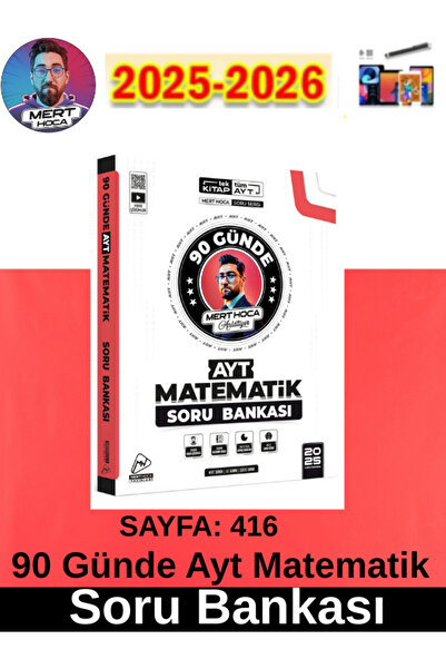 Mert Hoca Yayınları 2025-2026 Müfredat Ayt 90 Günde AYT Matematik Soru Kitabı...