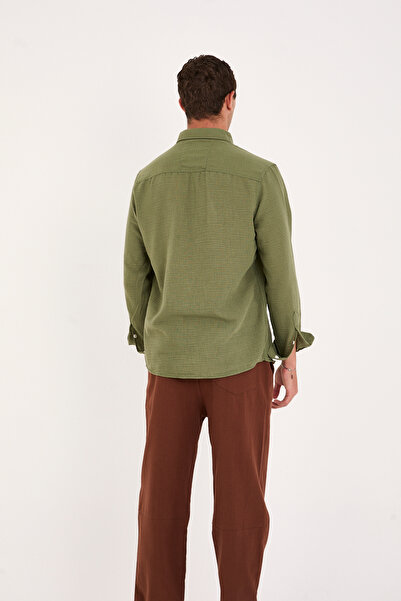 No Way Ανδρικό λινό πουκάμισο κανονικής εφαρμογής