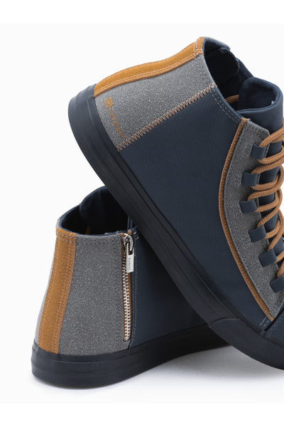 OMBRE Herren Sneaker mit Kontrastelementen - Marineblau V2 OM-FOTH-0140