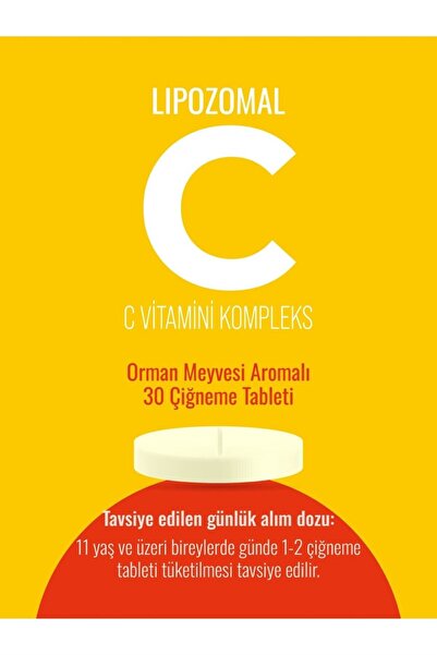 Dr Gülzari Dr.Gülzari Lipozomal C Vitamini Kompleks 30 Çiğneme Tableti