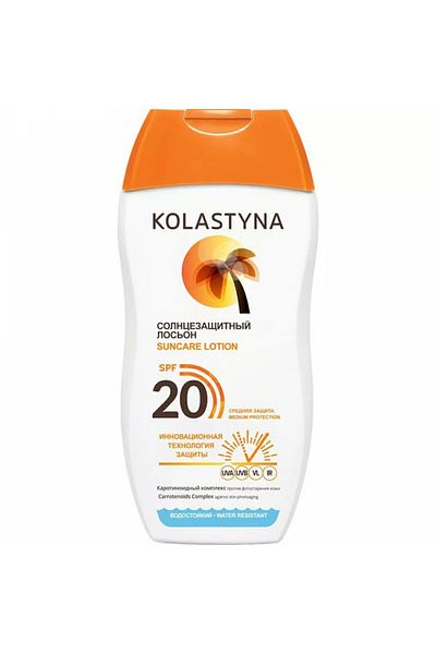 Kolastyna Body lotion with medium protection, SPF20, UVA, UVB, VL, IR filters, water resistant, 150ml