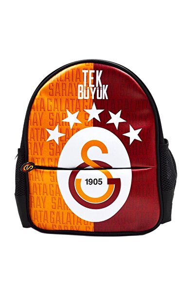 Galatasaray 2 Bölmeli 5 Yıldızlı Tek Büyük Suni Deri Anaokulu Sırt Çantası (25684)