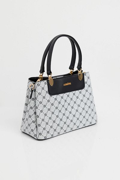 Merterium Women's Printed Large Bag Gray 1217